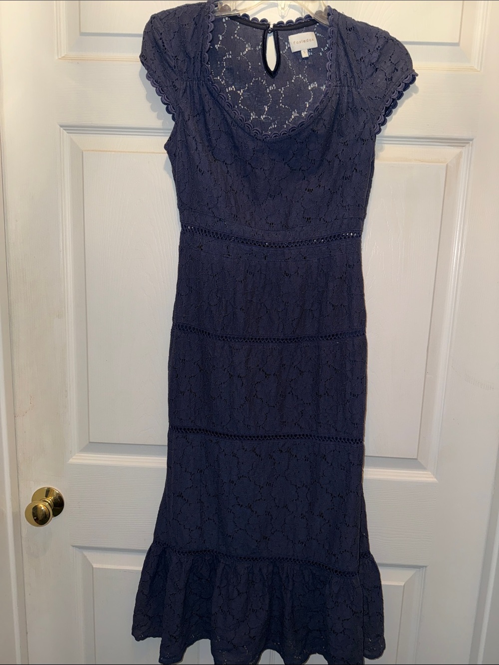 foxiedox Navy Eyelet Maxi Dress